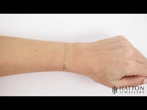 9ct Yellow Gold Solid Italian Made Figaro Bracelet - 2.25mm - 7"