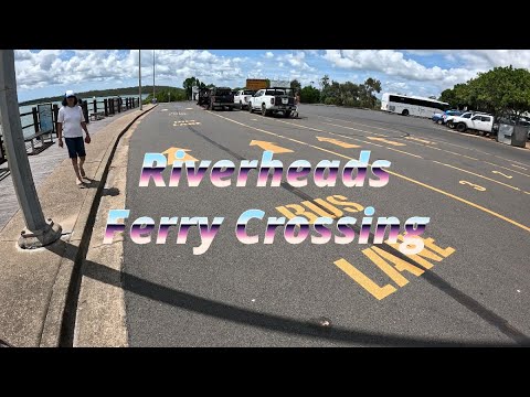 Catching ferry to go to Fraser Island(k'gari) with 4WD, QLD, Australia