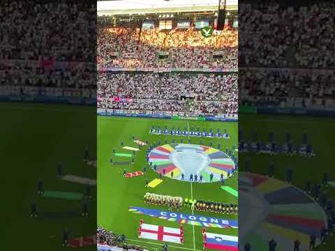 Englan fans belt out national anthem before Slovenia clash #football #shorts