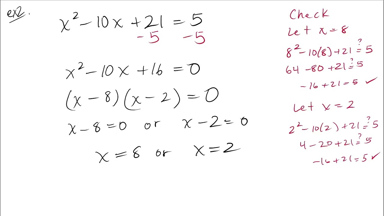 Solving Quadratic Equations and Equations involving Radicals