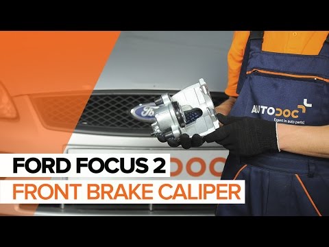 How to change a front brake caliper on FORD FOCUS 2 TUTORIAL | AUTODOC
