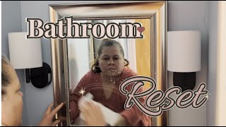 Realistic Small Bathroom TIDY UP |  Real Time Clean with Me