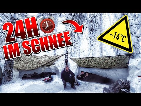 24H BIWAK im Schnee mit neuer Ausrüstung - Biwaksack & Defense 6 - Overnighter Übernachtung