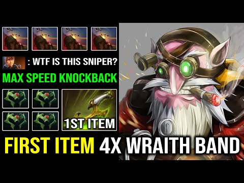 WTF 4x Wraith Band First Item Swift Blink Sniper Crazy Attack Speed OP Knockback EZ GG Dota 2