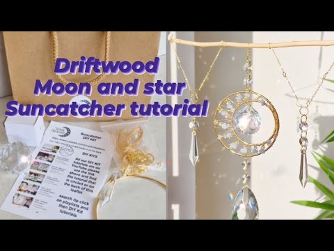 Driftwood moon and star suncatcher tutorial