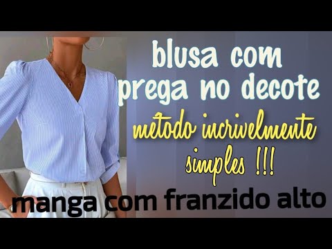 MOLDE DE BLUSA COM PREGA NO DECOTE, DETALHE DIFERENTE FACINHO DE APRENDER!