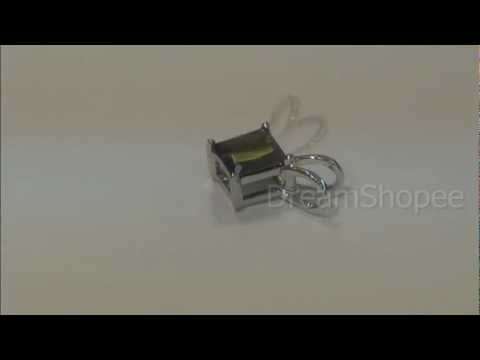 Princess Cut Black Diamond Solitaire PENDANT in 14 Karat White Gold