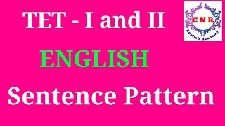 TET | Paper - 2 | English Sentence Pattern