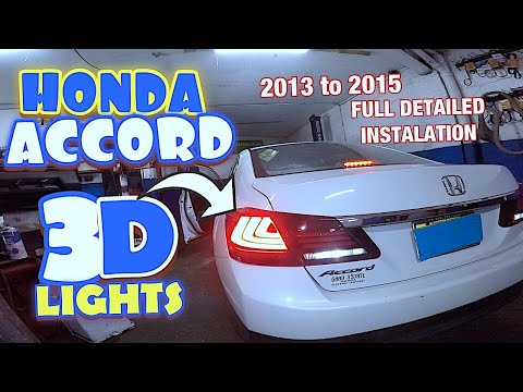 Honda Accord Rear 3D Tail Lights 2013 to 2015 Full Instalation in Detail   Link in discription