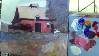 preview picture of video 'The Sandburg Barn - Plein Air Painting by Roger Bansemer'