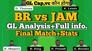 br vs jam cpl Final t20 match dream11 team of today match| Barbados vs Jamaica dream11 prediction