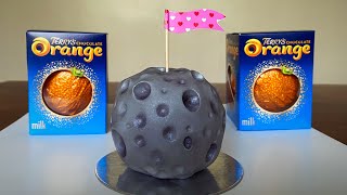 Terry’s chocolate orange moon. Love you to the moon and back. Easy cake tutorial for beginners! 🌜