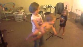 My goofy girls singing and dancing to blue sky
