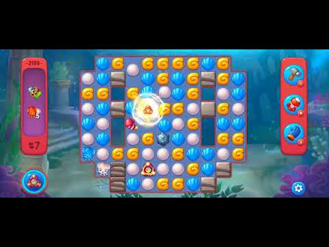Fishdom Hard Level 2199 (with full seashell  [Super Lightning] & double bomb) @choraelmin