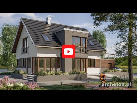 Projekt domu Klara Polo - archeton.pl- z użytkowym poddaszem 196,6 m2