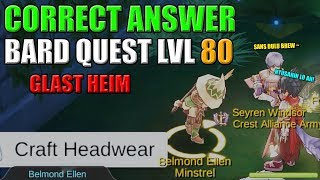 CORRECT ANSWER BARD QUEST GLAST HEIM - RAGNAROK M: ETERNAL LOVE