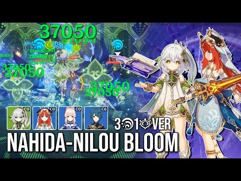 BLOOM FRENZY! Nahida-Nilou Bloom (3 Hydro-1 Dendro ver) [3.2 Abyss Showcase]