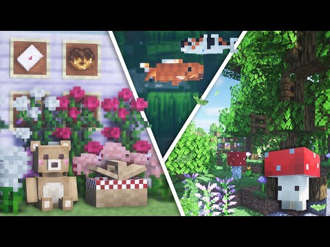Angelchloebee - 10 INCREDIBLY CUTE Minecraft Mods, Cute Biomes, Shroomys, Koi Fish & Tamable Foxes (1.16.5+)