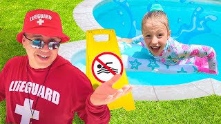 Nastya apprend les règles de sécurité dans la piscine avec papa - Vidéo pédagogique d'une heure