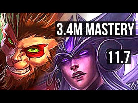 WUKONG vs SYNDRA (MID) | 3.4M mastery, 700+ games, 11/3/10 | BR Grandmaster | v11.7