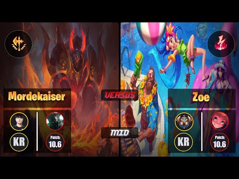 Tempt MORDEKAISER (Mid) [Conqueror] VS ZOE - Challenger KR Patch 10.6