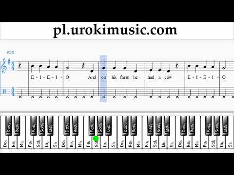 Jak Grać Na Fortepianie (prawa ręka) Old MacDonald - Had a Farm Tabulatura Lekcje Część 2 um-b463