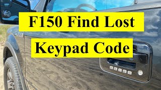 How to find your security keyless entry keypad code on Ford F150