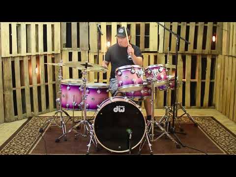 DW Collector's Series Natural To Ultra Violet Burst Drum Set