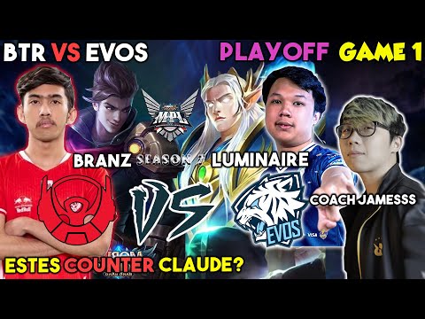 EVOS VS BTR GAME 1 MPL ID PLAYOFF! COMEBACK IS REAL ESTES TO COUNTER CLAUDE