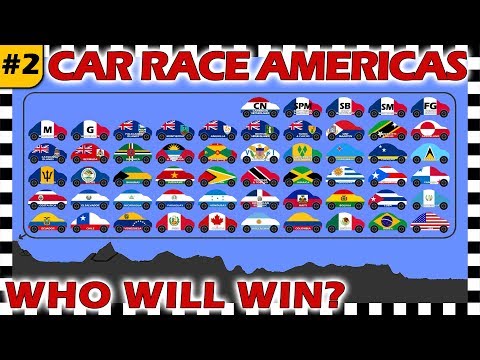 Country Cars Race The Americas 2018 Part 2 - Algodoo - Who Will Win?