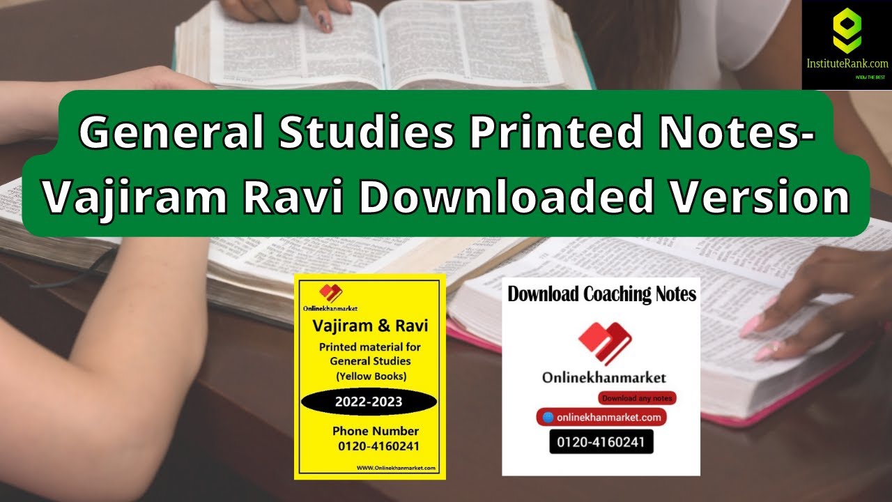General Studies Printed Notes-Vajiram Ravi Downloaded Version