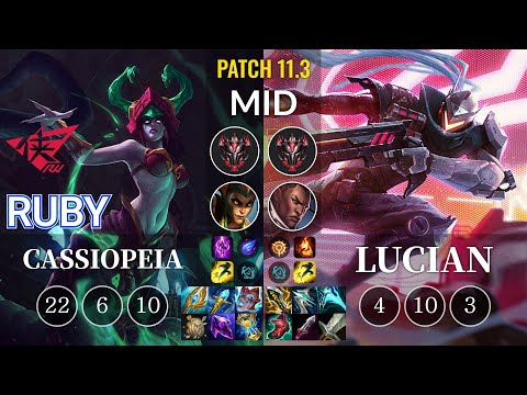 RW Ruby Cassiopeia vs Lucian Mid - KR Patch 11.3