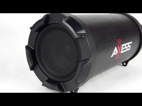 Axess SPBT-1030 Portable Rechargeable Cylinder Bluetooth MP3 Boombox Speaker