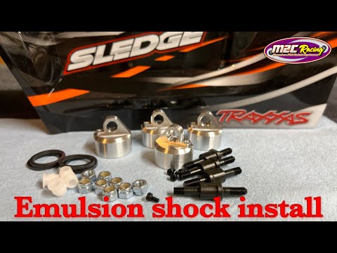 M2C Racing emulsion shock for the Traxxas sledge. (Prototype)￼