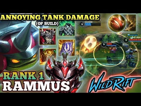 NO.1 RAMMUS 100% ANNOYING TANK DAMAGE!!! - TOP 1 GLOBAL RAMMUS BY IEX Out Smite - WILD RIFT