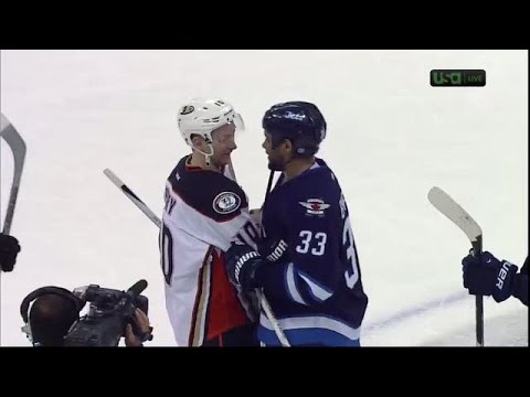 Jets and Ducks handshake