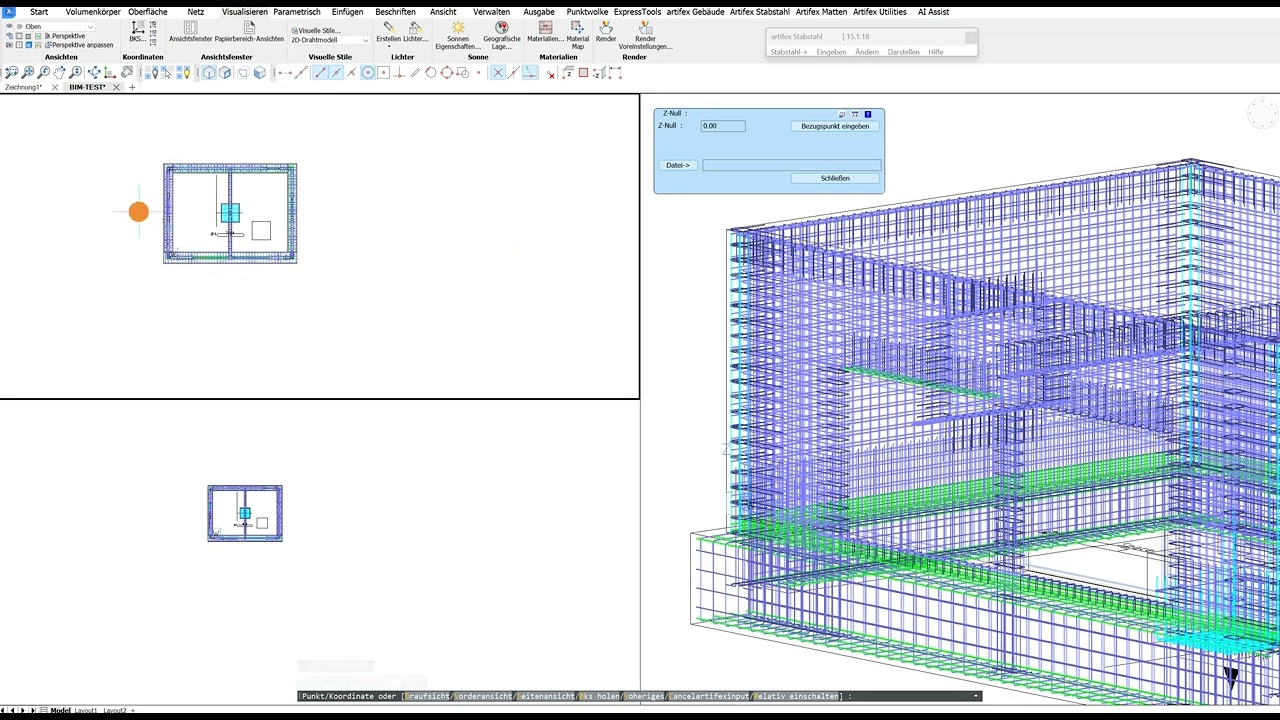 3D Schnitt aus Bewehrungsmodel in BricsCAD BIM