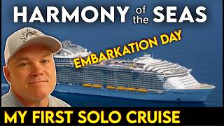 Harmony of the Seas: Embarkation Day for a Solo Cruiser. Galveston, Royal Caribbean, 4K Ultra Video.