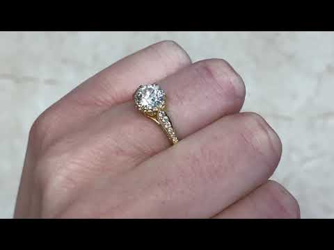 1.38ct Center Old European Cut Diamond 18k Gold Engagement Ring - Somerville Ring - Hand Video