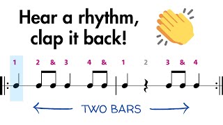Rhythm Clap Along: Two-Bar Phrases - Level 1 to 3 (for Beginners/Kids) 👏