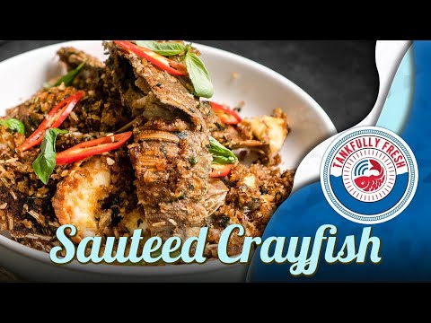Sauteed Crayfish with Pesto Breadcrumbs