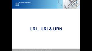 Grundlagen der Web Kommunikation: URI, URL, URN
