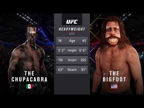 Chupacabra vs. Bigfoot (EA Sports UFC 3) - CPU vs. CPU - Crazy UFC 👊🤪