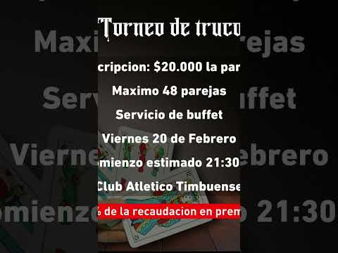 Viernes 20/02/26. 21:30 hs. Timbues, Prov. de Santa Fe. #locosxeltruco #truco #trucoargentino