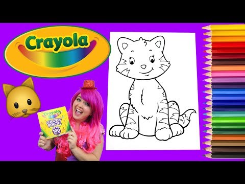 Coloring A Kitty Cat Crayola Coloring Book Page Colored Pencil | KiMMi THE CLOWN Video