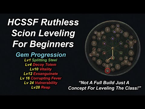 3.20/3.21 HC SSF Ruthless Scion Leveling Act 4 Town + Lab (Exsanguinate/Reap)