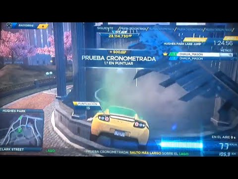 Hughes Park Lake Jump "1000+ Meters" Reverse MCLOVIN TRICK / SpeedTest / NFS Most Wanted 2012 PS3.