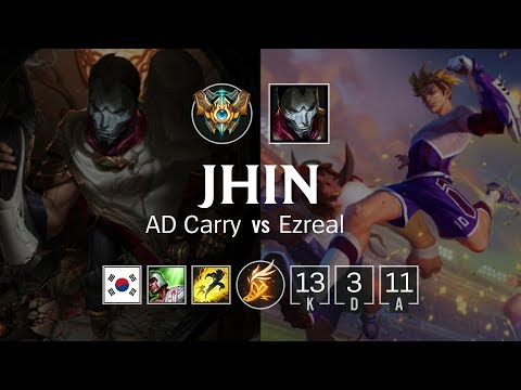 Jhin ADC vs Ezreal - KR Challenger Patch 8.22