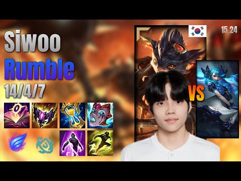 Siwoo Top Rumble vs Gwen lol KR solo rank Full Game 15.24 | 시우 럼블 vs 그웬