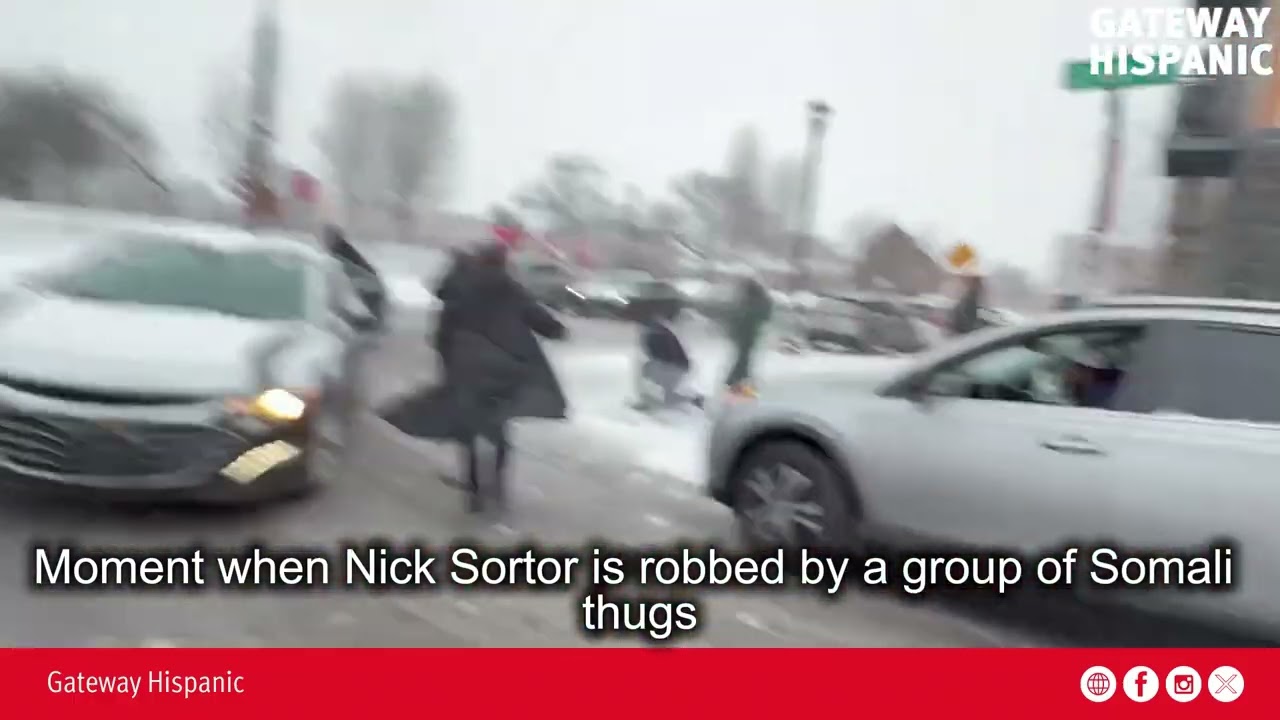 Moment when Nick Sortor is robbed by a group of Somali thugs (VIDEO)